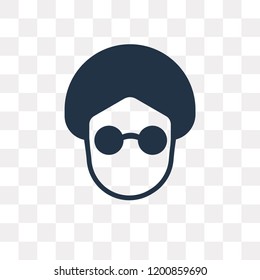 Hippie vector icon isolated on transparent background, Hippie transparency concept can be used web and mobile