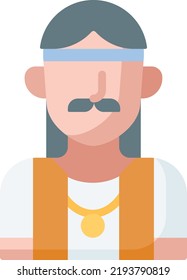 Hippie vector on white background. isolated Vector icon