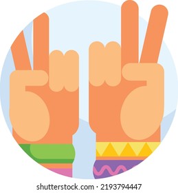 Hippie-Vektorgrafik auf weißem Hintergrund. isoliertes Vektorsymbol
