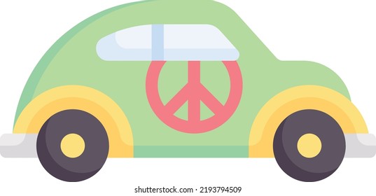 Hippie vector on white background. isolated Vector icon