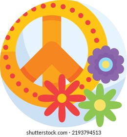 Hippie vector on white background. isolated Vector icon