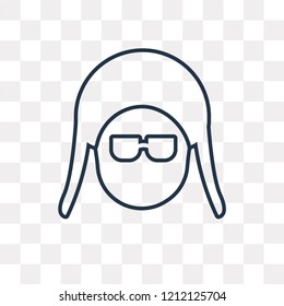 Hippie vector outline icon isolated on transparent background, high quality linear Hippie transparency concept can be used web and mobile