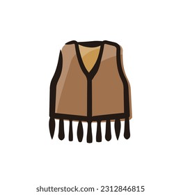 Hippie vest - Hippie icon (Hand draw color version)