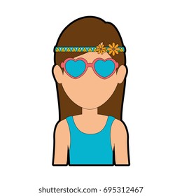 Hippie woman cartoon