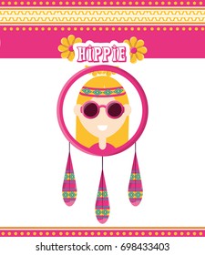 hippie woman concept peace and love