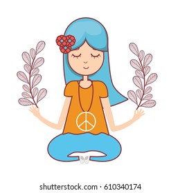 hippie woman peace and love