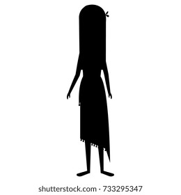 hippie woman silhouette avatar character