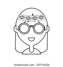 hippie woman vector illustration