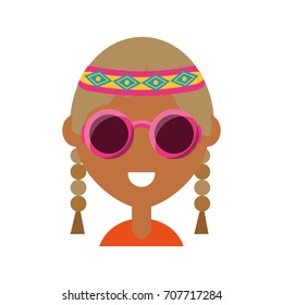hippie woman vector illustration