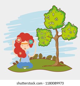 Hippies woman cartoon
