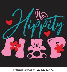 Hippity Hop Boho Retro Style Happy Easter SVG And T-shirt Design, Easter SVG Quotes Design t shirt design, Vector EPS Editable Files, can you download this Design Bundle