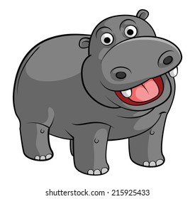 Coloring Book Hippo Cartoon Character Vector Stock Vector (Royalty Free ...