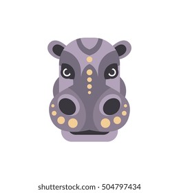 Hippo African Animals Stylized Geometric Head