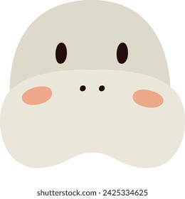 Hippo Animal Face Vector Illustration