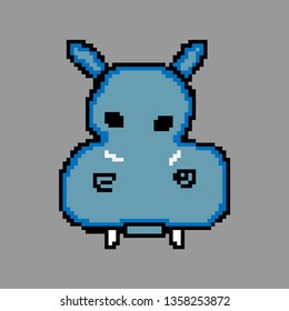 hippo animal pixel