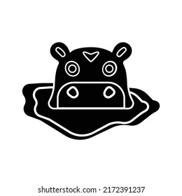 Hippo animal Vector icon which is suitable for commercial work and easily modify or edit it

