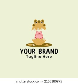 Hippo and baby logo are very suitable for logos for children's clinics, health, fashion, boutiques, toys, animals, mascots, media, entertainment etc.