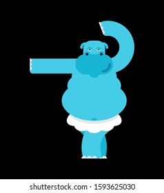 Hippo ballerina. hippopotamus Ballet. Sea cow in ballet tutu dancing. vector illustration