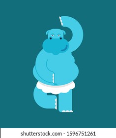 Hippo ballerina. hippopotamus Ballet. Sea cow in ballet tutu dancing. vector illustration
