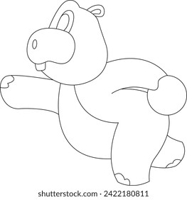 Hippo Bowling Bowling Ball Tier Vektorgrafik Illustration