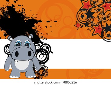 hippo cartoon background in vector format