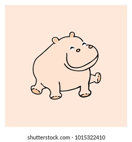Hippo cartoon character.