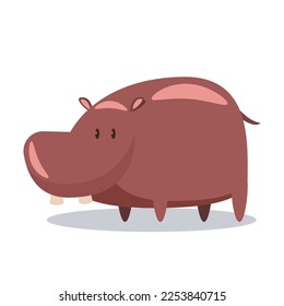 hippo cartoon character vector illustration