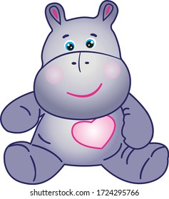 Hippo cartoon hand-drawn - vector clipart  