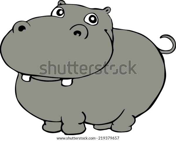 Hippo Cartoon Vector Image Stock Vector (Royalty Free) 219379657 ...