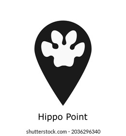 hippo claw logo search find pet company with minimal pin location icon vector illustration