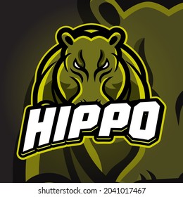Hippo Esport logo. Suitable for team logo or esport logo and mascot logo, or tshirt design.