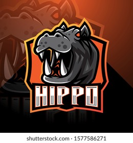 Hippo esport mascot logo design