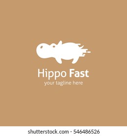 Hippo Fast Logo Design Template.