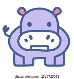 Hippo flat icon. Animal vector illustration isolated on white. Hippopotamus gradient style design, designed for web and app