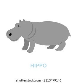 Hippo flat icon. Colored element sign from wild animals collection. Flat Hippo icon sign for web design, infographics and more.
