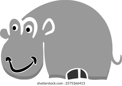 Hippo Funny Isolated Animal Cartoon Vector