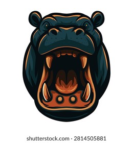 hippo gape vector logo illustration