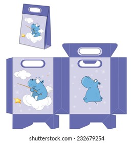 Hippo. Handbags packages pattern 