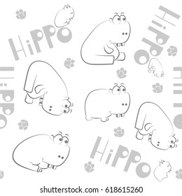 hippo happy grey