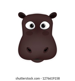 Hippo head cartoon vector