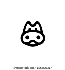 Hippo head logo. Isolated hippopotamus on white background