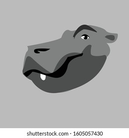 hippo head mascot icon. hippo head vector illustration.
