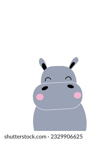 hippo icon for childrens background