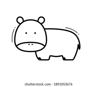 Hippo icon on a white background. Animals