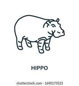 Hippo icon from wild animals collection. Simple line Hippo icon for templates, web design and infographics