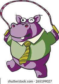 hippo jumping rope