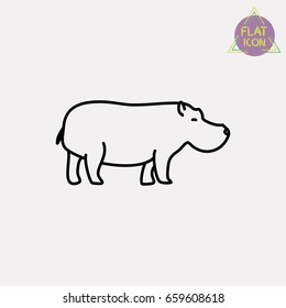 hippo line icon