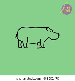 hippo line icon