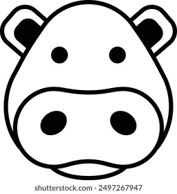 A hippo in line icon style