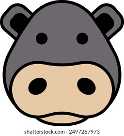 A hippo in line icon style